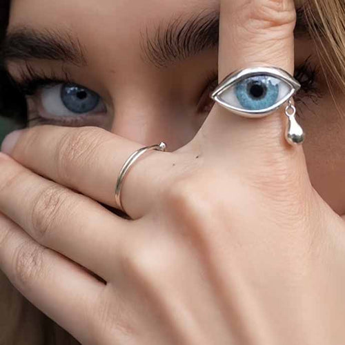 [Weeping Eye] Fashionable Unique Vintage Niche Jewelry Open-Ring